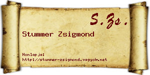 Stummer Zsigmond névjegykártya